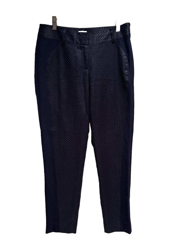Designer Cache - Size 4 Pants Patterned Navy Tape… - image 1
